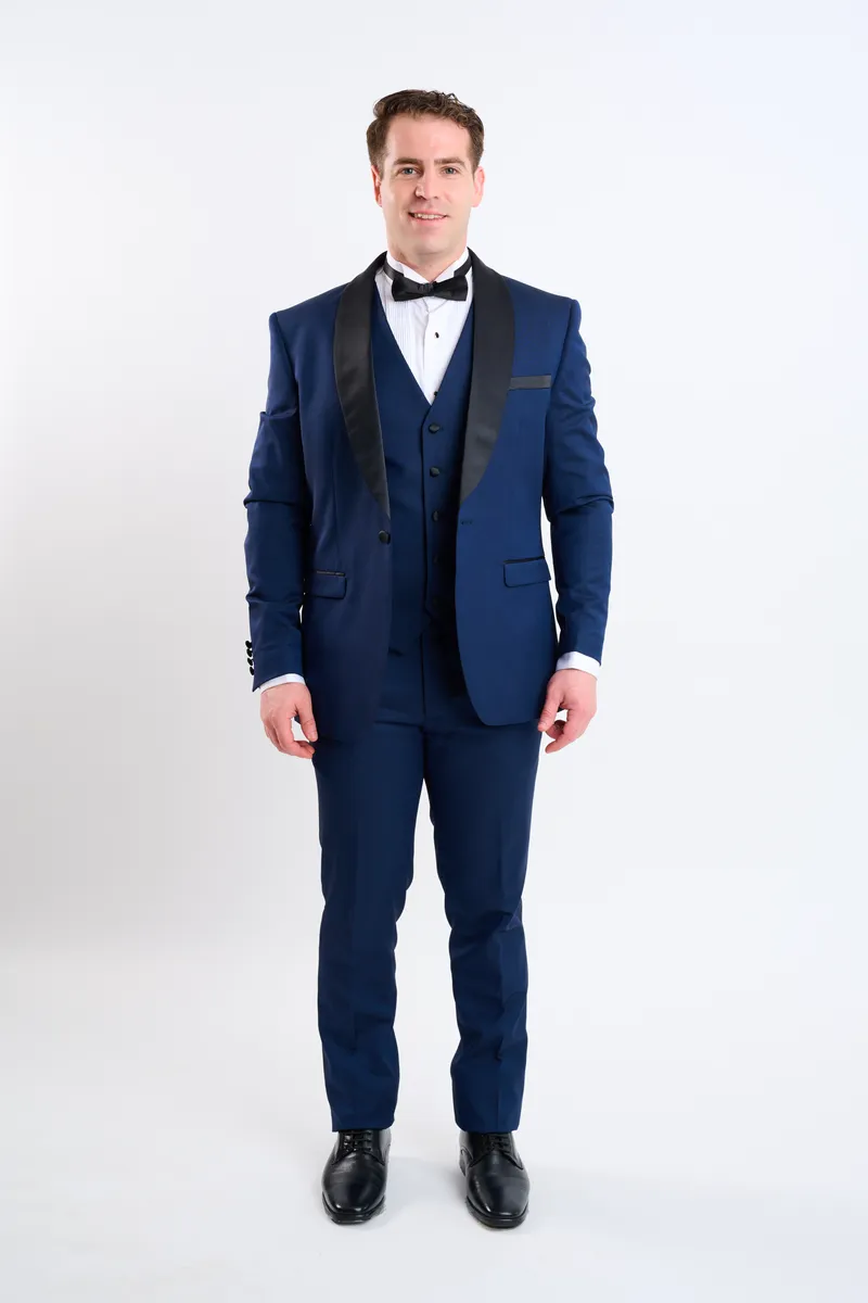 Smoking azul marino 3 pz