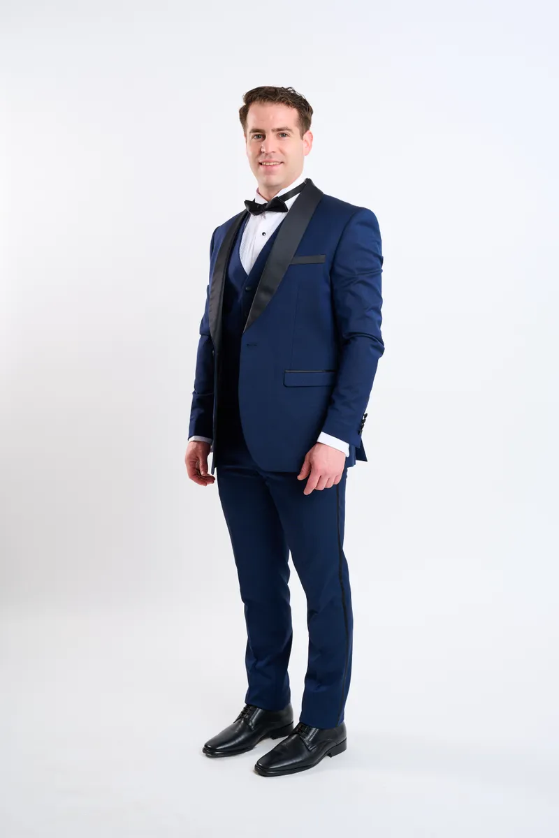 Smoking azul marino 3 pz