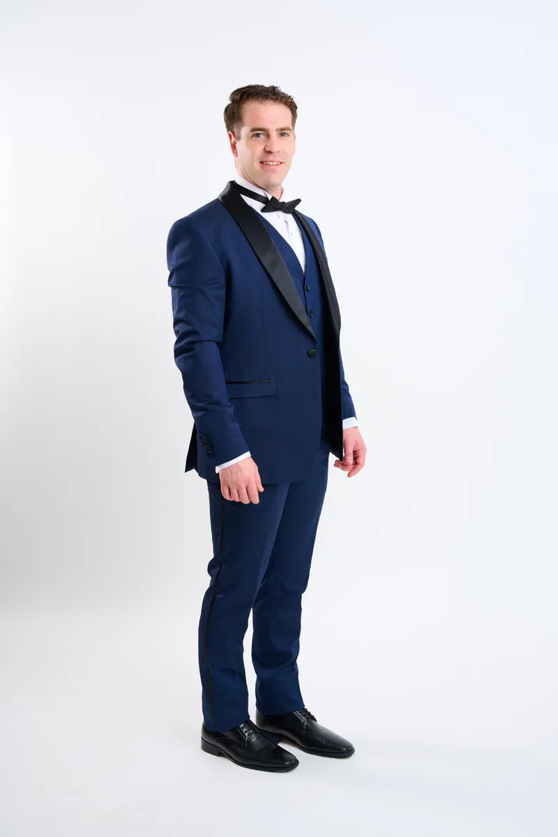 Smoking azul marino 3 pz