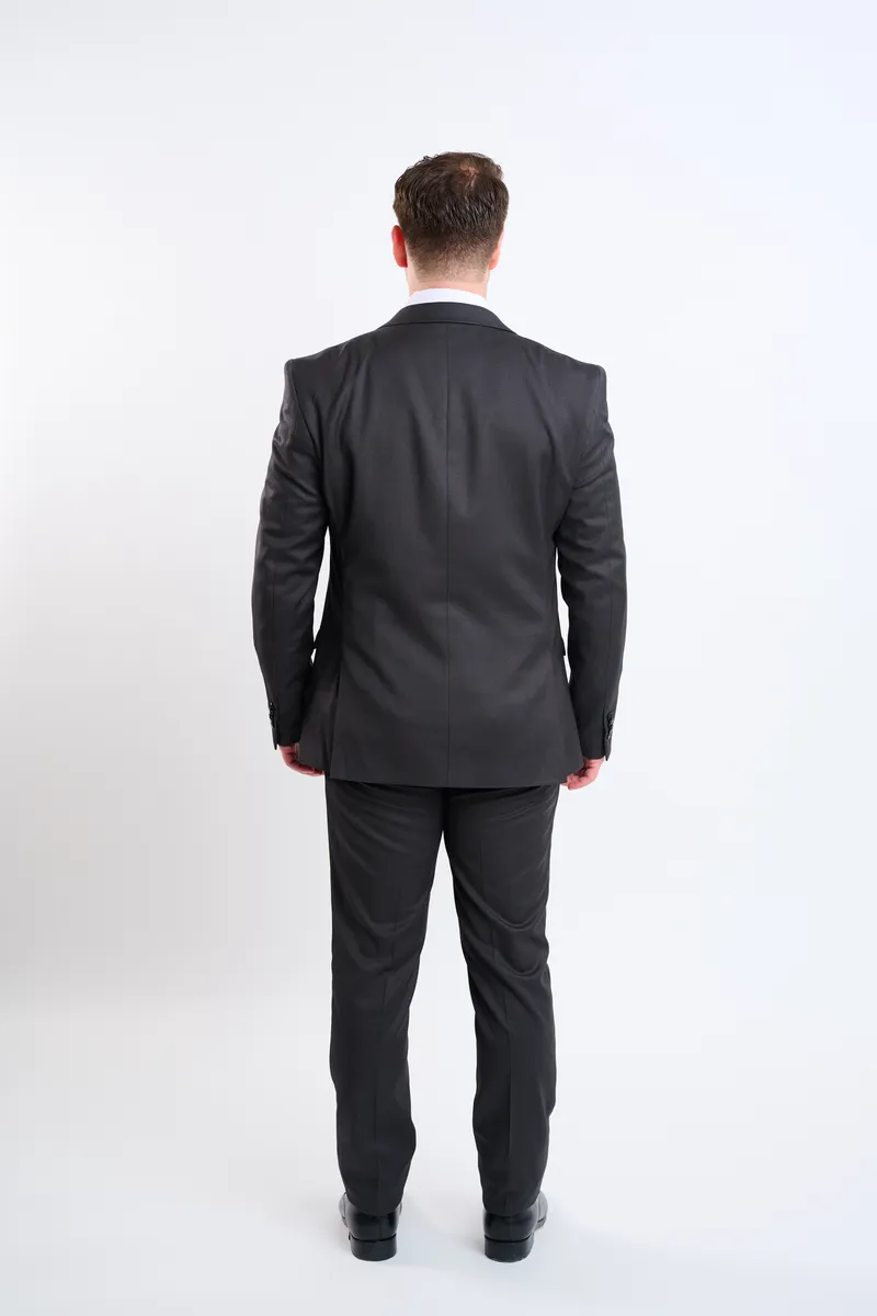 Traje gris oxford 3 pz